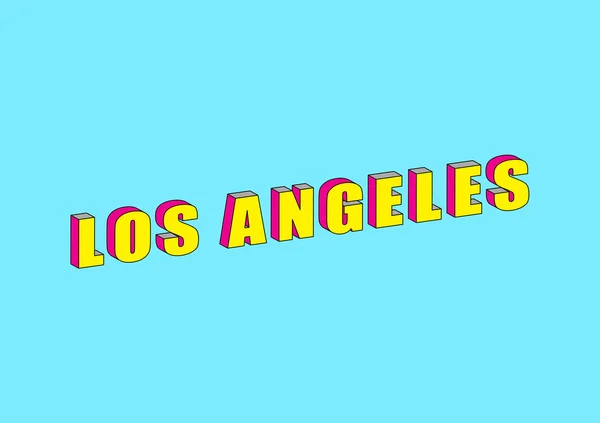 Los Angeles texte avec effet isométrique 3d — Image vectorielle