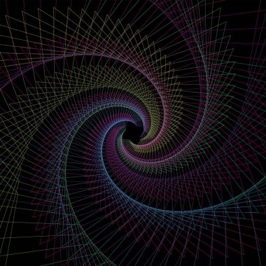 Siyah arka plan üzerine renkli geometrik çizgi resim çerçeveleri