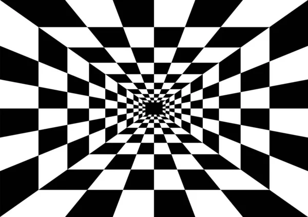 Zwart-wit perspectief geometrische achtergrond — Stockvector
