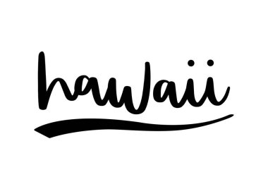 Beyaz arka planda Hawaii el yazısı