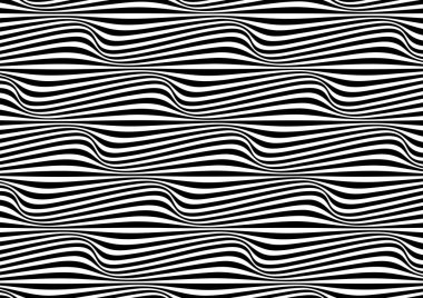 Dalgalı çizgiler deseni ile siyah ve beyaz soyut arka plan