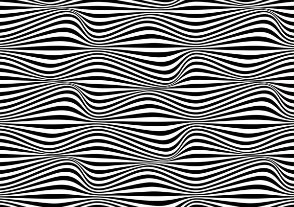 Fondo abstracto en blanco y negro con patrón de líneas onduladas — Archivo Imágenes Vectoriales