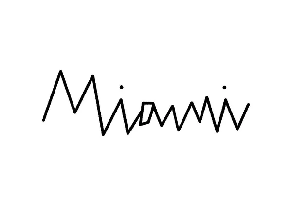 Miami letras de la mano sobre fondo blanco — Archivo Imágenes Vectoriales