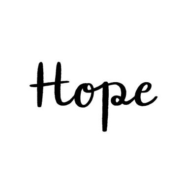 Beyaz arka planda Hope el harfleri