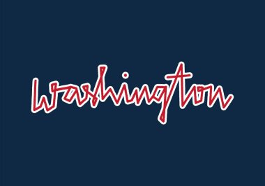 Mavi arka plan üzerine Washington el yazısı