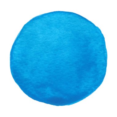 Mavi yuvarlak beyaz arka plan üzerine suluboya