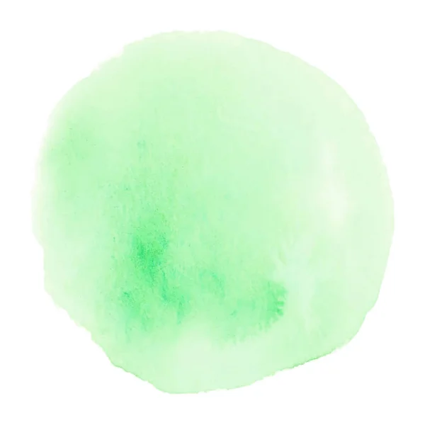 Aquarelle ronde verte sur fond blanc — Image vectorielle