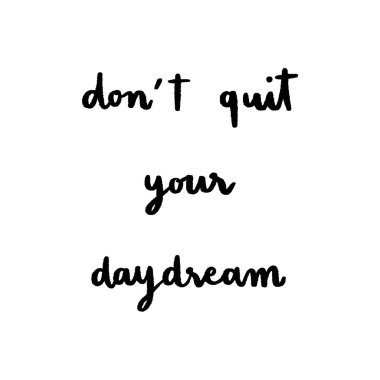 Dont beyaz arka plan üzerinde daydream el harfleri çıkın