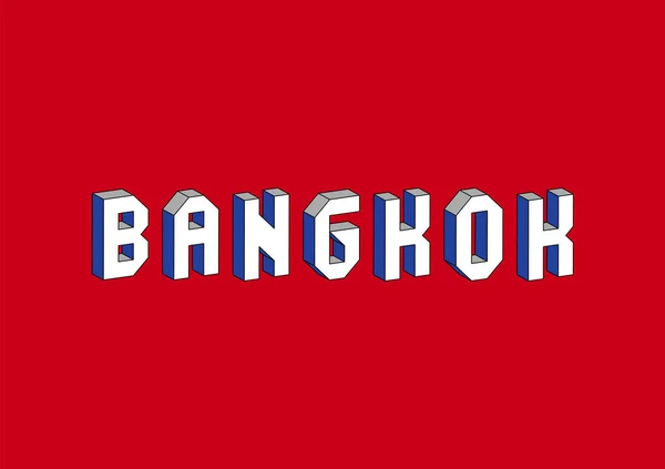 Bangkok Text mit isometrischem 3D-Effekt — Stockvektor