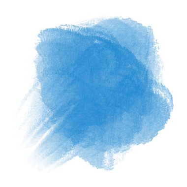 beyaz arkaplanda mavi suluboya