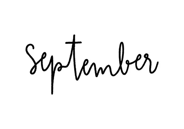 September Handschrift auf weißem Hintergrund — Stockvektor