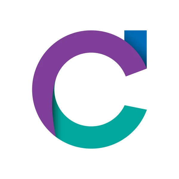 Colorata lettera C logo su sfondo bianco — Vettoriale Stock