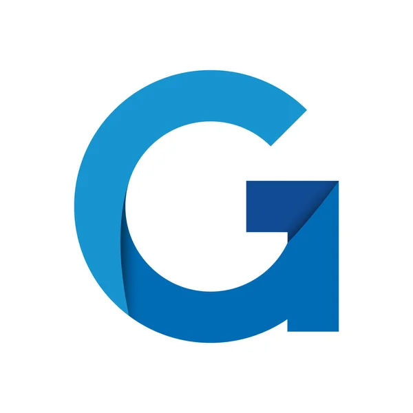 Logo azul letra G sobre fondo blanco — Vector de stock