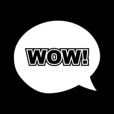 Konuşma kabarcık simgesinde Wow kelime