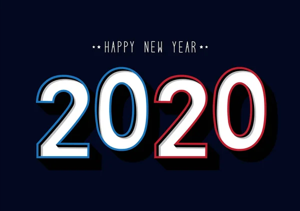 Feliz Año Nuevo 2020 logo diseño de texto — Vector de stock
