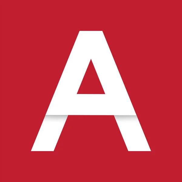 Letra blanca Un logotipo sobre fondo rojo — Archivo Imágenes Vectoriales