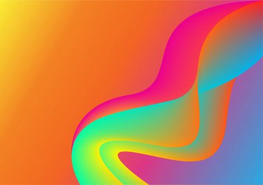 Renkli arka planile soyut dalgalı çizgiler deseni