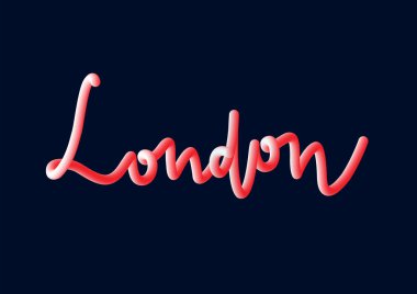 Kırmızı ve beyaz renklerde Londra el yazısı