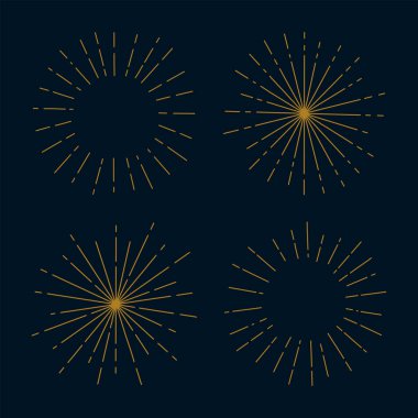 Vintage güneş patlaması şekilleri koleksiyonu