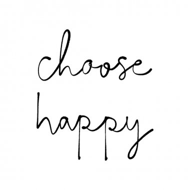 Beyaz arka plan üzerinde mutlu el yazısı seçin