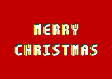 3d isometrik metin efekti ile Mutlu Noeltebrik kartı