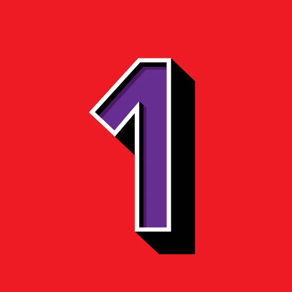Numero 1 logo su sfondo rosso — Vettoriale Stock