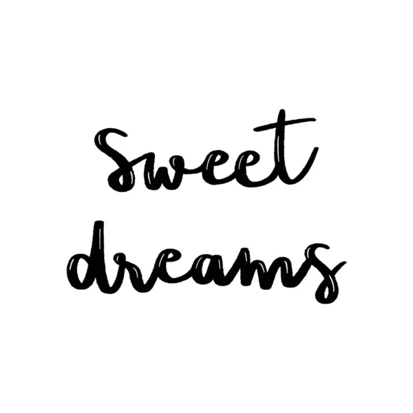 Sweet Dreams Handschrift Witte Achtergrond — Stockvector