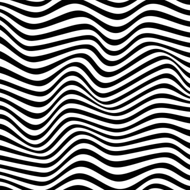 Dalgalı çizgiler deseni ile siyah ve beyaz soyut arka plan.