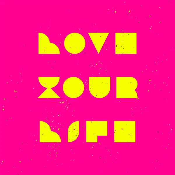 Miluju Váš Život Typografie Designové Prvky Růžovým Žlutým Pozadím — Stockový vektor