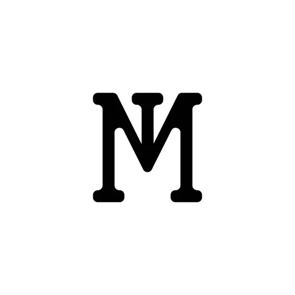 Siyah Harfli Nim Ilk Logo Simgesi Modern Tipografi Tasarım Şablon — Stok Vektör
