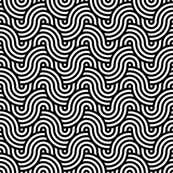 Черно Белый Бесшовный Фон Геометрические Формы Векторная Иллюстрация — стоковый вектор