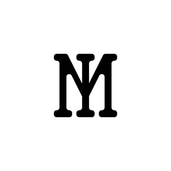 Siyah Harfli Nim Ilk Logo Simgesi Modern Tipografi Tasarım Şablon — Stok Vektör