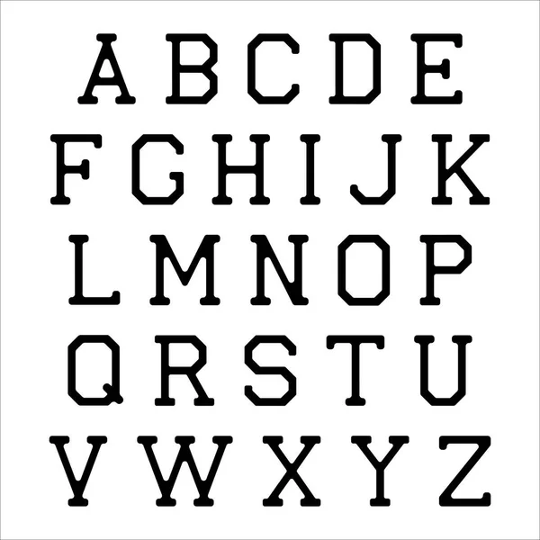 白い背景に黒いアルファベットの文字 ベクターイラスト — ストックベクタ