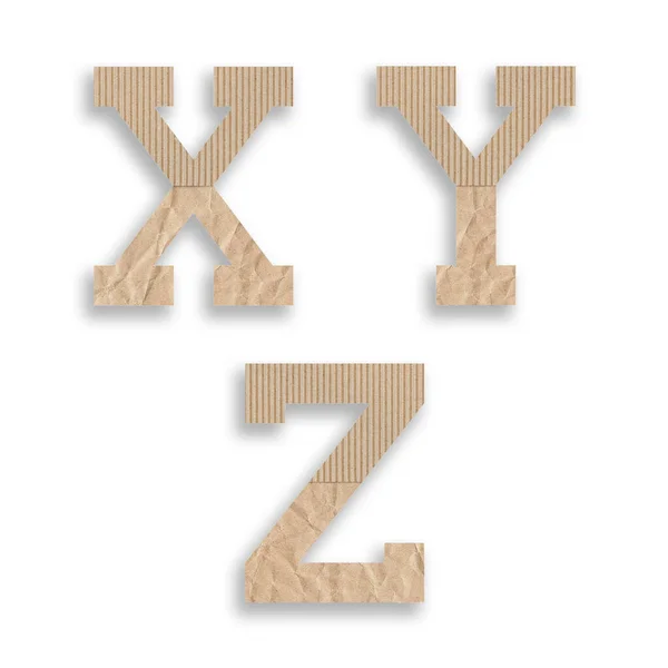 一套字母X Z模型 背景为褐色 背景为白色 — 图库照片