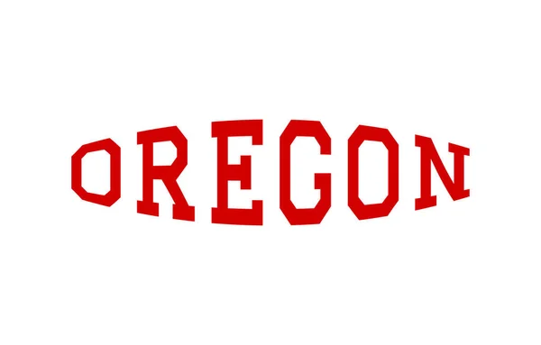 Elementos Design Tipográfico Oregon Com Fundo Vermelho Branco — Vetor de Stock