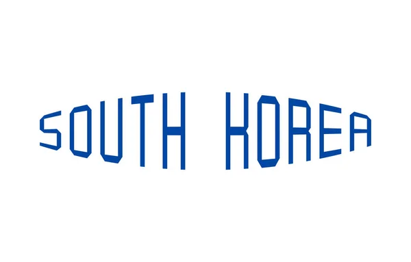 South Korea Typography Design Elements Vector Illustration — Stock Vector