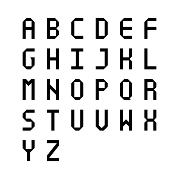Black Alphabet Letters White Background Vector Illustration — Stock Vector