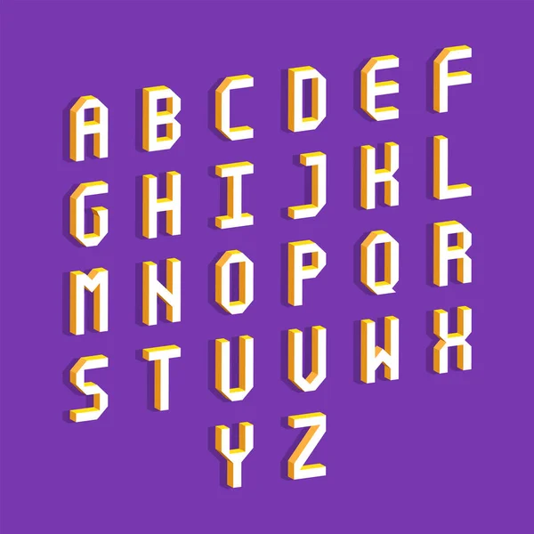 Letras Alfabeto Com Efeito Isométrico Ilustração Vetorial — Vetor de Stock