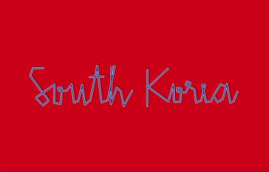 Güney Kore el yazısı 3D izometrik efektli..