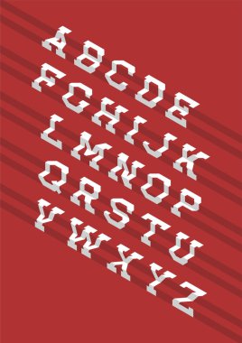 Adım adım alfabe harfleri dizaynı. Vektör illüstrasyonu.