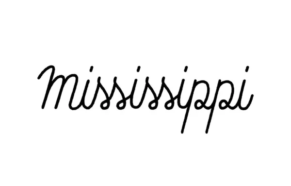 Mississippi Schriftzug Auf Weißem Hintergrund — Stockvektor