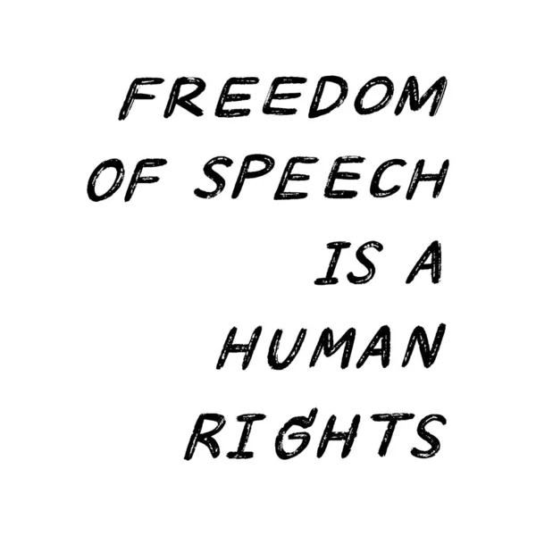 Konuşma Özgürlüğü Beyaz Arkaplanda Yazılı Bir Insan Hakları Yazısıdır — Stok Vektör