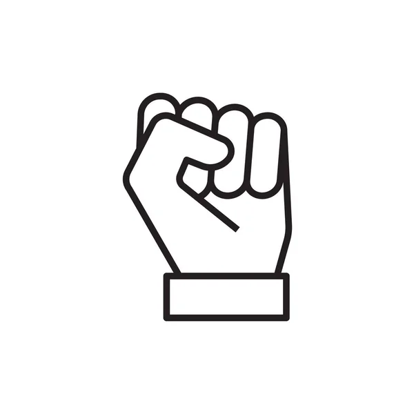 Значок Знака Кулака Белом Фоне — стоковый вектор