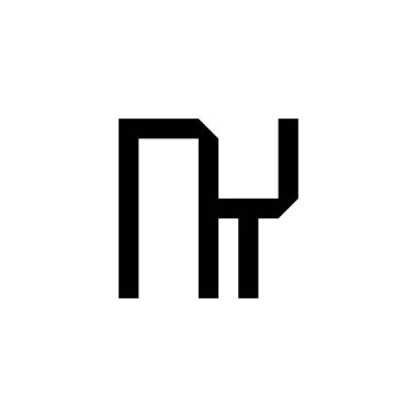 Siyah harfli ilk logo simgesi. Modern tipografi tasarım şablon elementleri