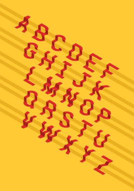 Adım adım alfabe harfleri dizaynı. Vektör illüstrasyonu.