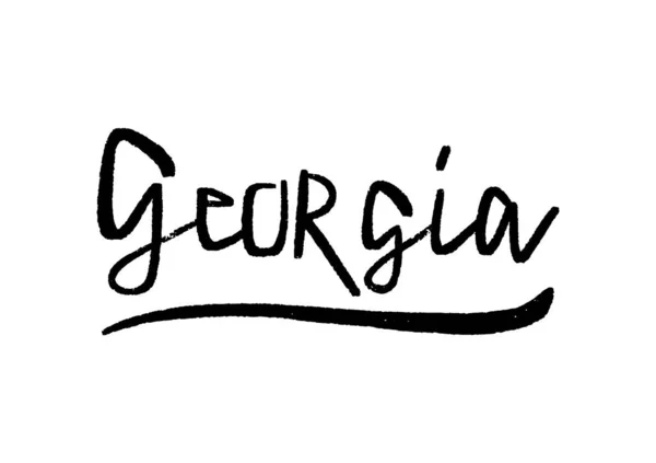 Georgia Letras Mano Sobre Fondo Blanco — Vector de stock