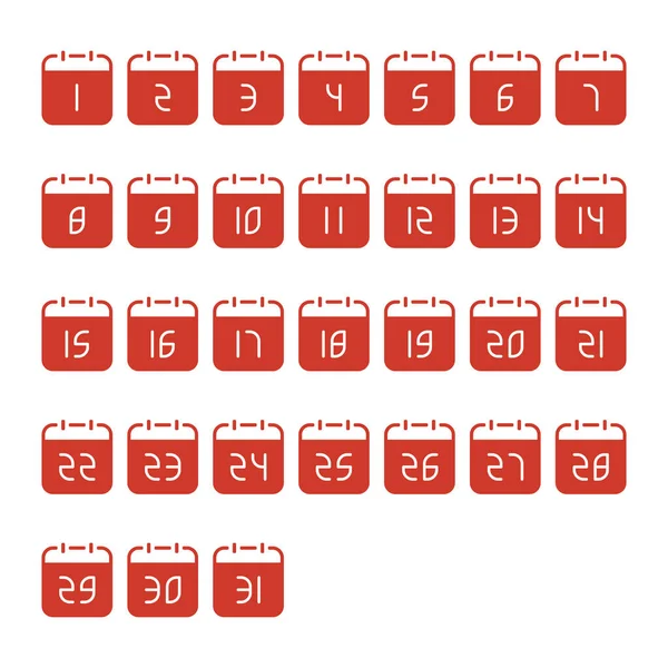 Número Calendario Icono Plano Sobre Fondo Blanco Ilustración Vectorial — Vector de stock