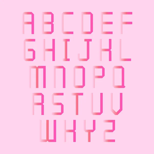 Set Aus Rosafarbenen Buchstaben Vektorillustration — Stockvektor