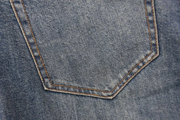 Blue Denim Jeans Textur Muster Mit Nahttasche Hintergrund — Stockfoto