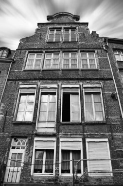 Belçika eski evde dışarıdan, Ghent, Brussel, Antwerp şehir binaları